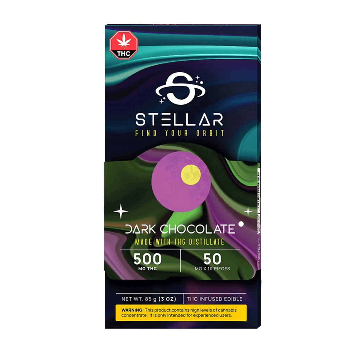 STELLAR THC Dark Chocolate Bar - Mohawk Medibles