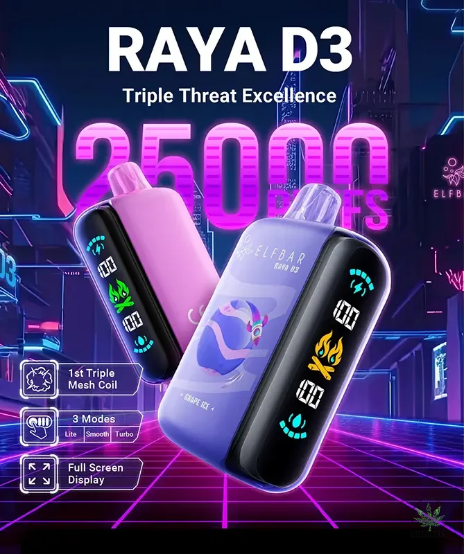 Elf Bar Raya D3 Nicotine Vape - Mohawk Medibles