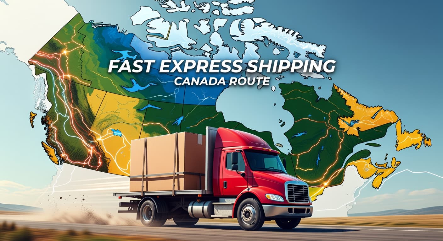 Delivery truck with package and map of Canada — cannabis delivery times across Canada