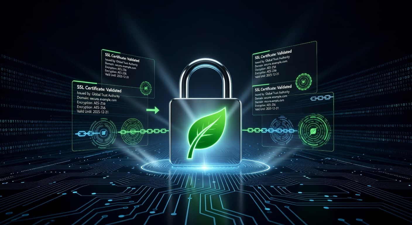 Secure padlock with leaf emblem and SSL certificate — how to order weed online safely