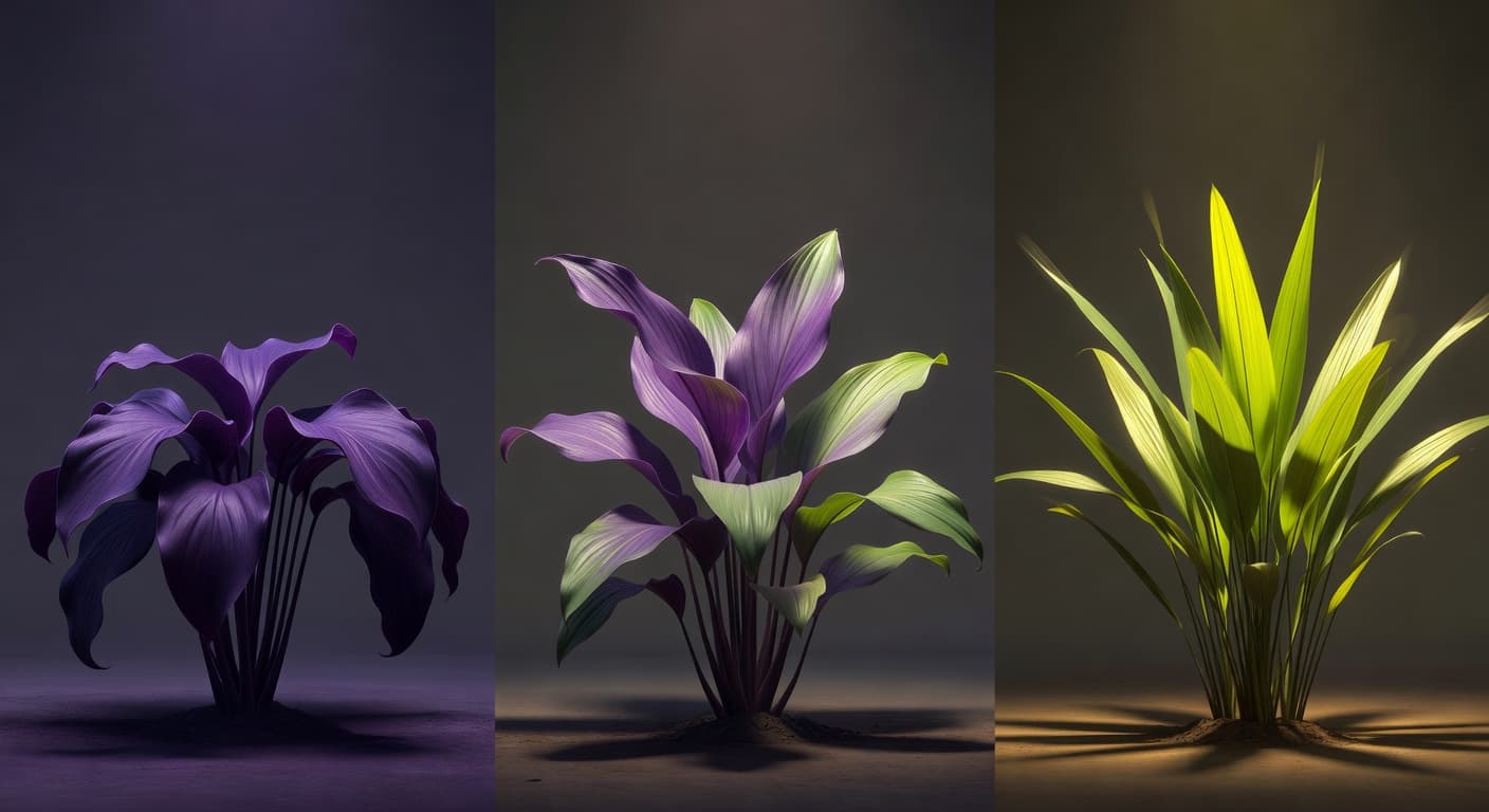 Split composition of purple indica vs green sativa with hybrid blend — indica vs sativa guide