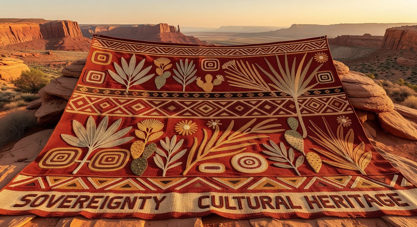 Indigenous artwork with botanical motifs and traditional patterns — Indigenous cannabis sovereignty