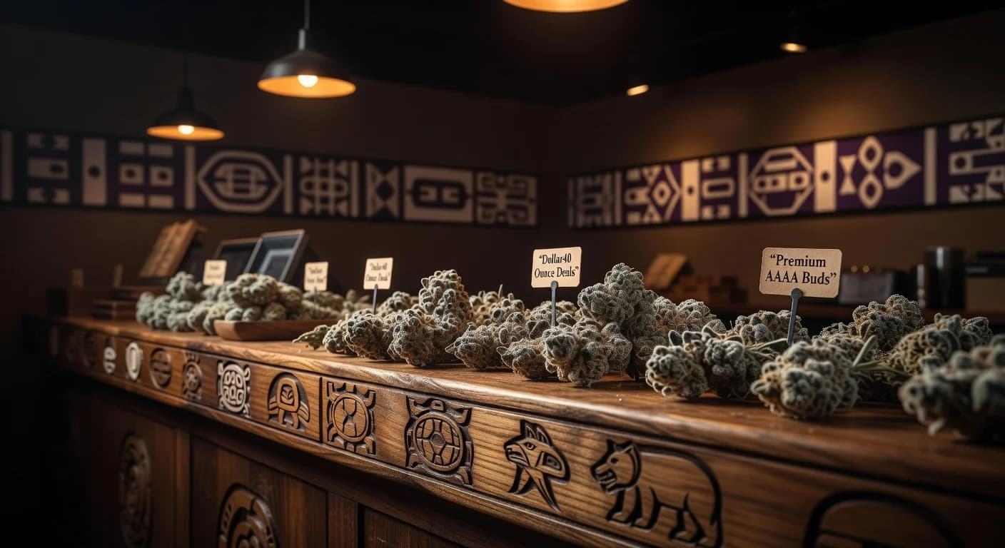 Mohawk Medibles $40 ounce deal — premium cannabis ounces starting at $40 or 3 for $100, while supplies last at Indigenous-owned dispensary on Tyendinaga Mohawk Territory